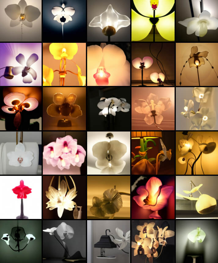 DALL-E lampada orchidea