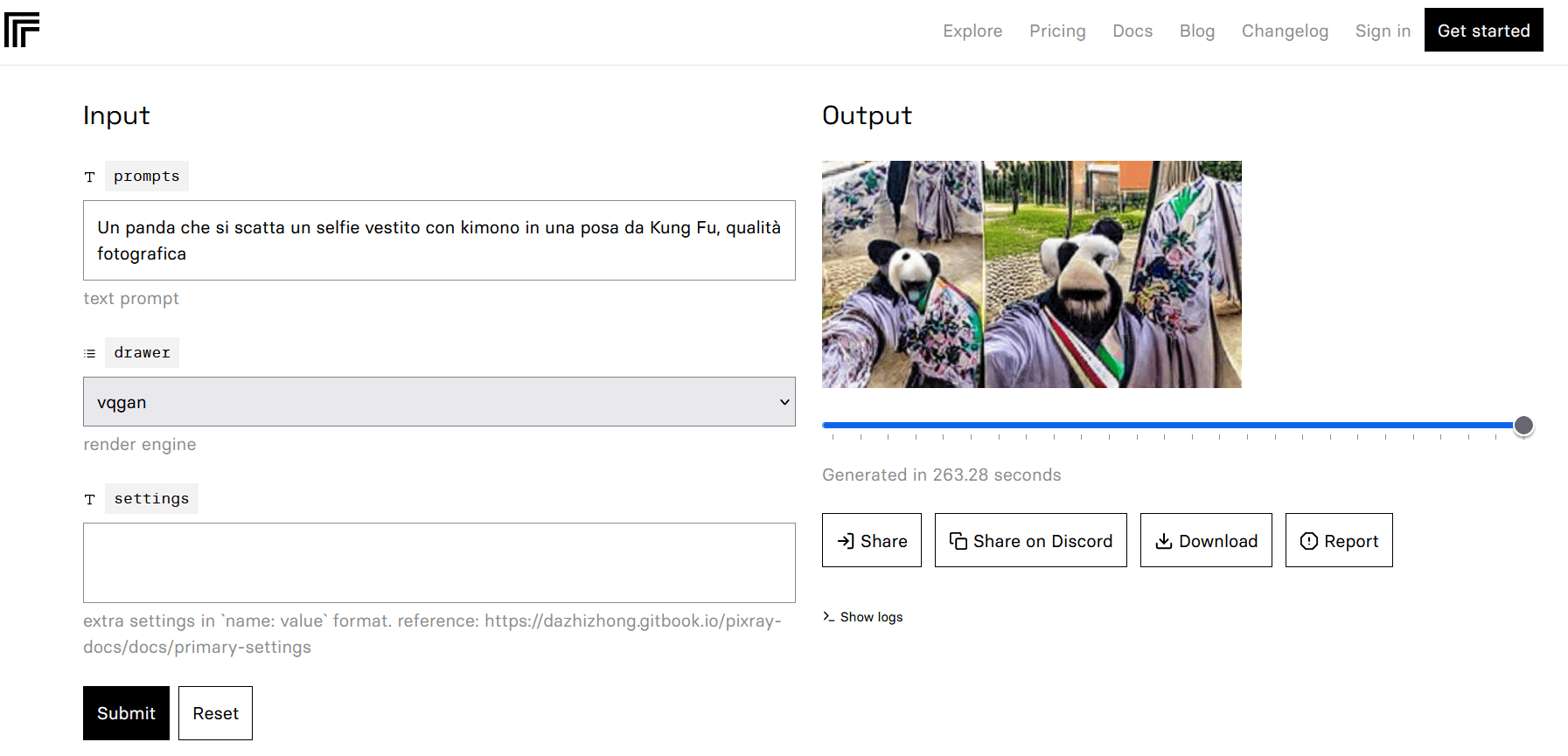 Scopri Pixray, uno strumento di generazione di immagini basato su AI con un'interfaccia simile a quella degli ambienti di sviluppo. Perfetto per programmatori, offre funzionalità avanzate per la personalizzazione e il controllo del processo di generazione dell'immagine.