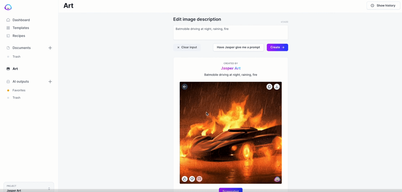 Generazione immagini AI con Jasperart