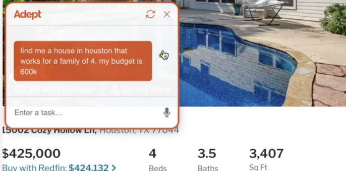 la schermata dell'assistente virtuale Adepta