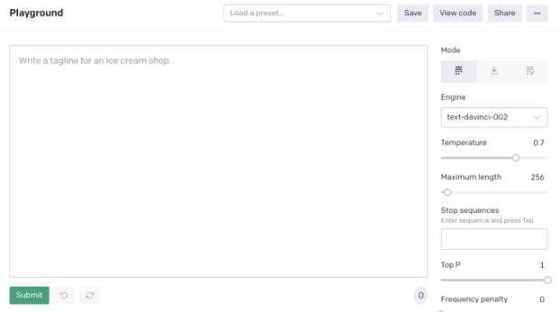 Prompt tool PlayGround