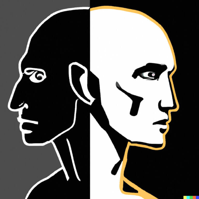 DALL·E 2023-09-28 12.28.47 – Two-faced Janus in technological ambient