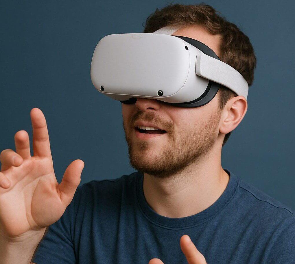 soggetto che usa visore vr