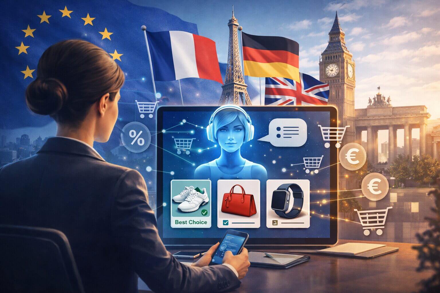 Commercio agentico: in Europa l’AI influenza già le scelte d’acquisto ma non conclude ancora la vendita