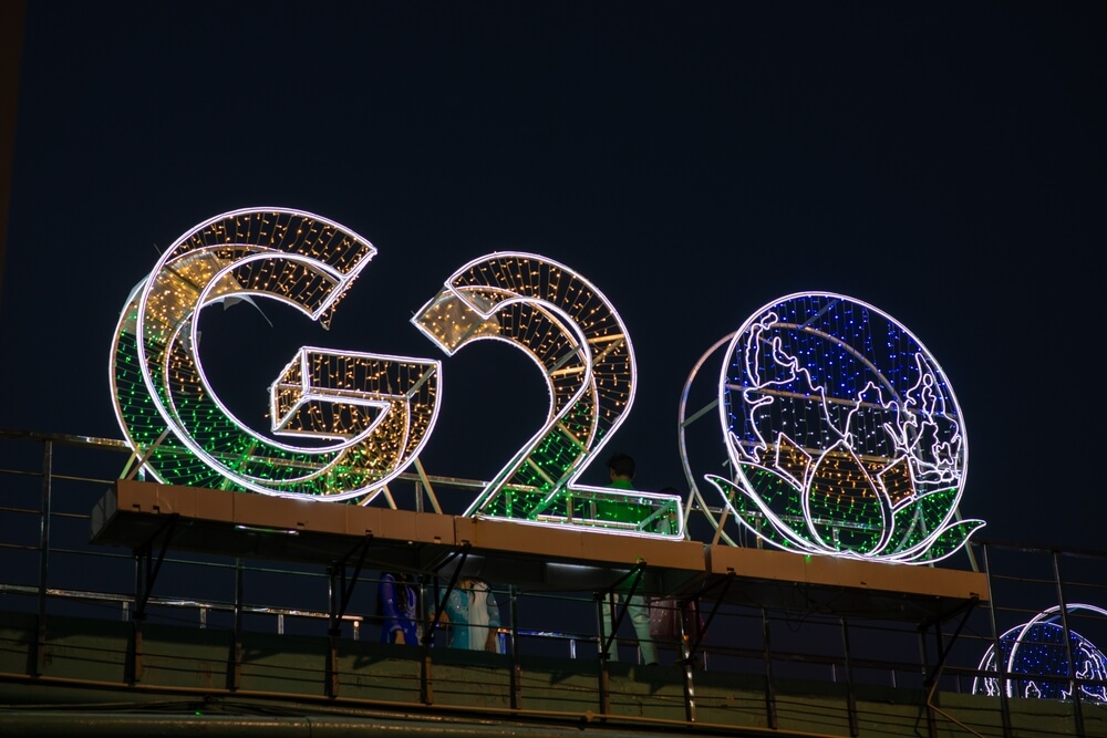 New,Delhi,,India-aug,31,2023:,Traffic,Moves,Past,A,G20